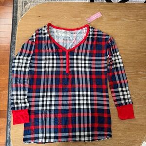 Little Bum Bums Red and Blue Plaid Pajama Set